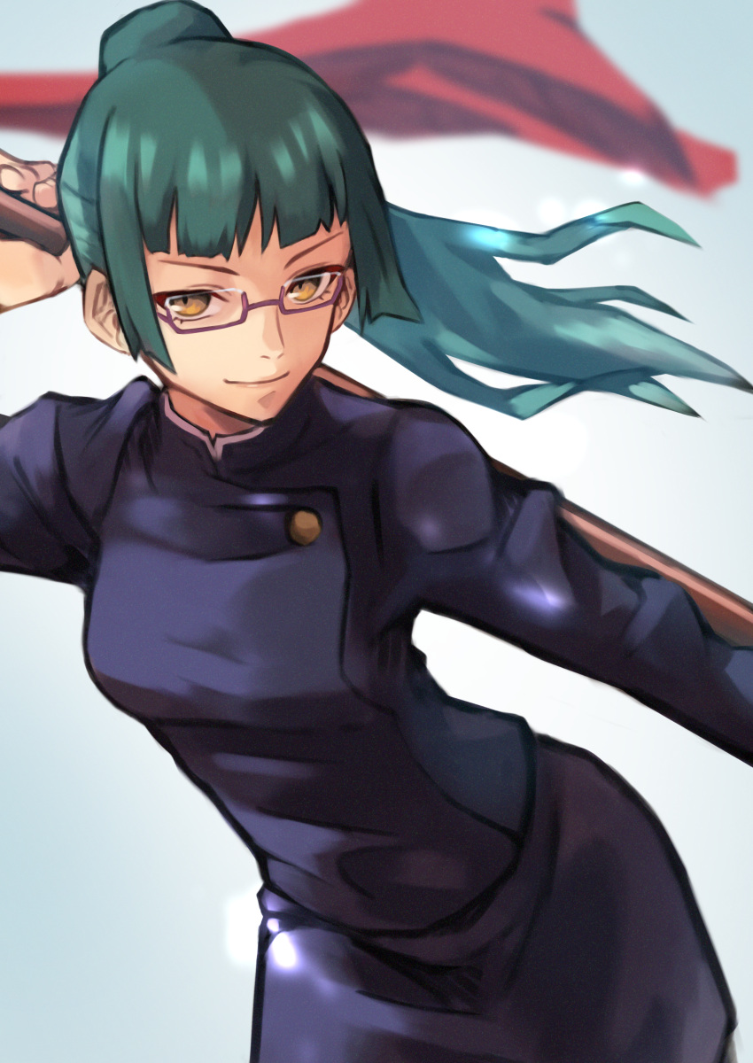 1girl, absurdres, bangs, black_hair, black_jacket, closed_mouth, erulusyro, glasses