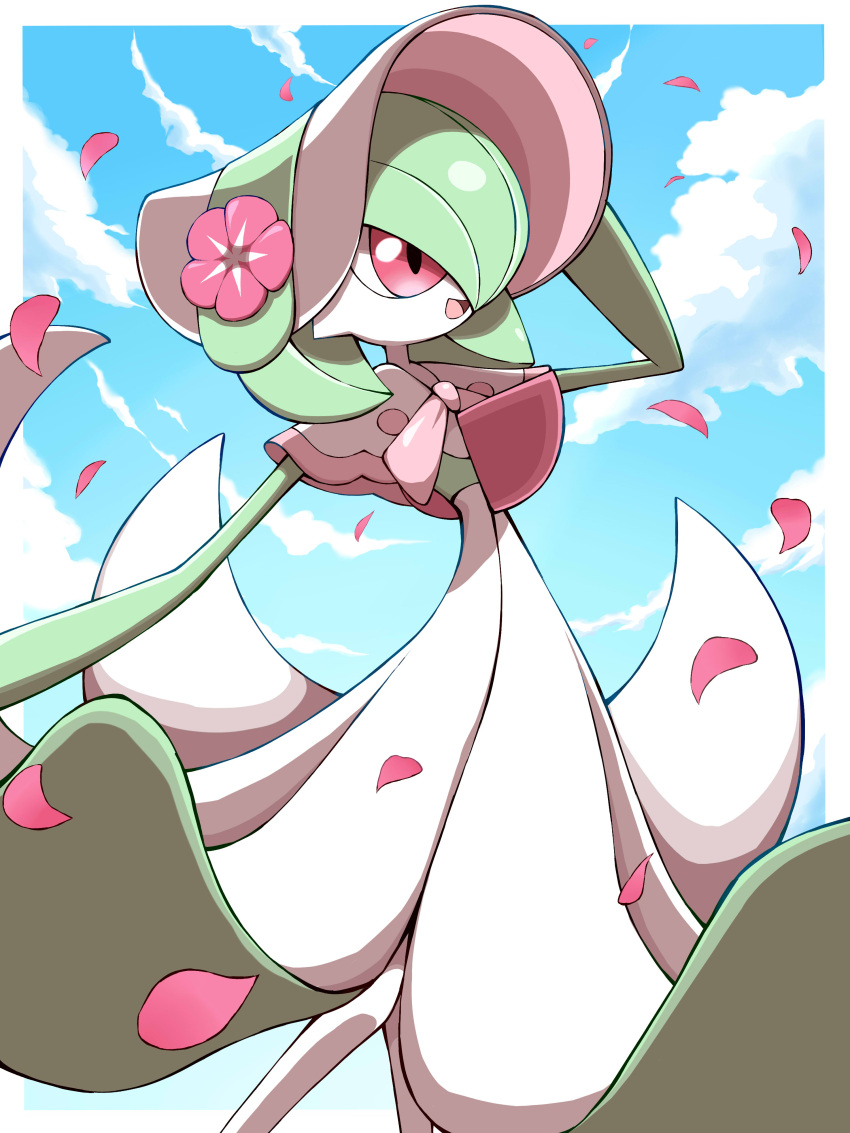 :d, absurdres, bonnet, border, capelet, clouds, commentary, day