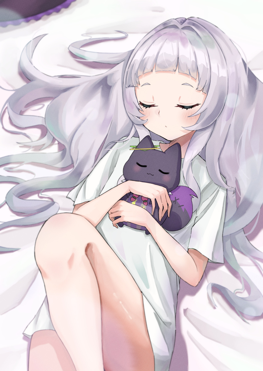 1girl, absurdres, bangs, bankamba, blunt_bangs, closed_eyes, hair_down, highres