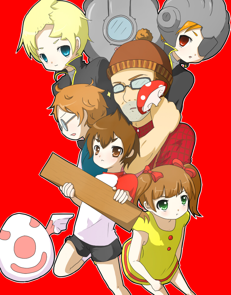 alternate_costume, angie, blonde_hair, blue_eyes, brown_eyes, brown_hair, claus, fuel