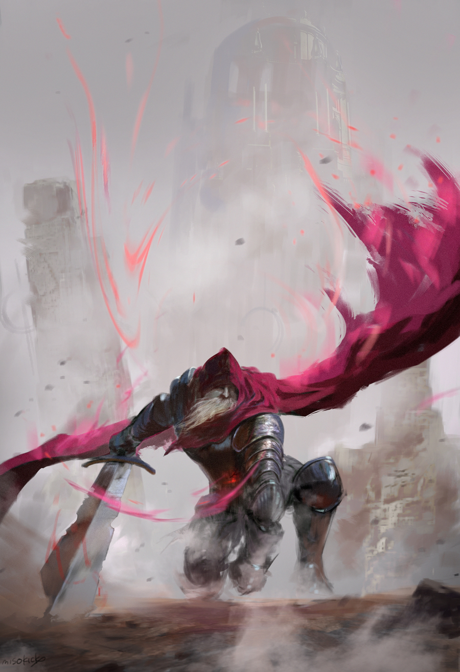 1boy, armor, beard, cape, chipped_sword, dark_souls_(series), dark_souls_iii, facial_hair
