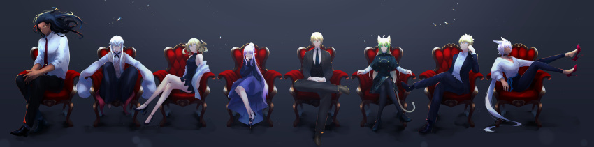 absurdres, asclepius_(fate), atalanta_(fate), black_hair, blonde_hair, blue_eyes, caenis_(fate), castor_(fate)