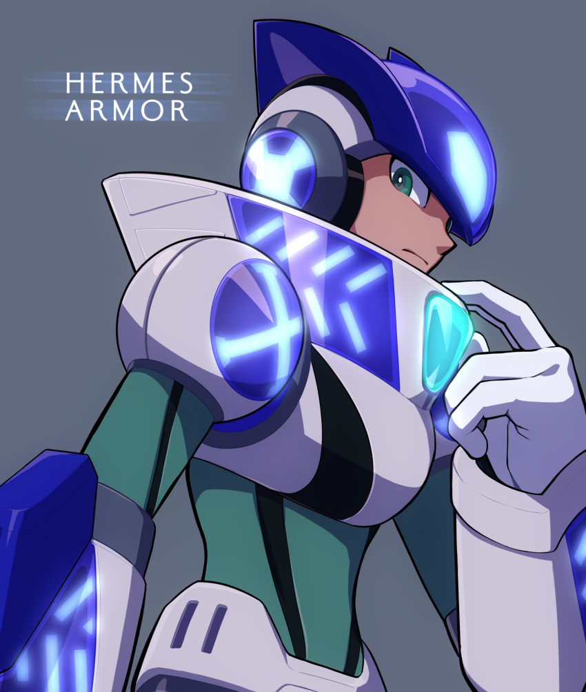 1boy, alternate_costume, alternate_form, android, armor, bodysuit, closed_mouth, commentary_request