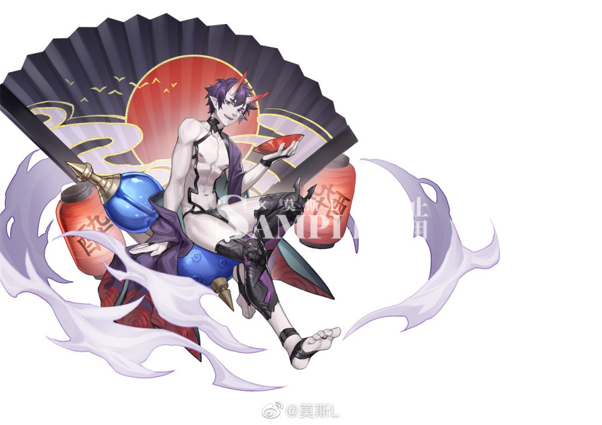 1boy, abs, bare_pectorals, barefoot_sandals, black_male_underwear, bulge, cup, fate/grand_order