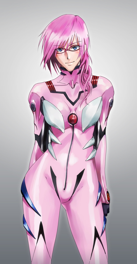 bespectacled, blue_eyes, blush, cosplay, evangelion:_2.0_you_can_(not)_advance, female, final_fantasy, final_fantasy_xiii