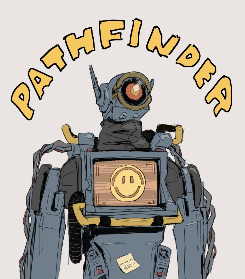 1boy, apex_legends, beige_background, character_name, highres, humanoid_robot, looking_up, no_humans