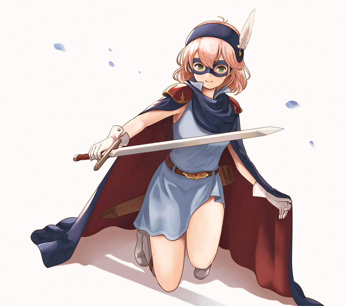 1girl, belt, breasts, cape, closed_mouth, dress, final_fantasy, final_fantasy_v