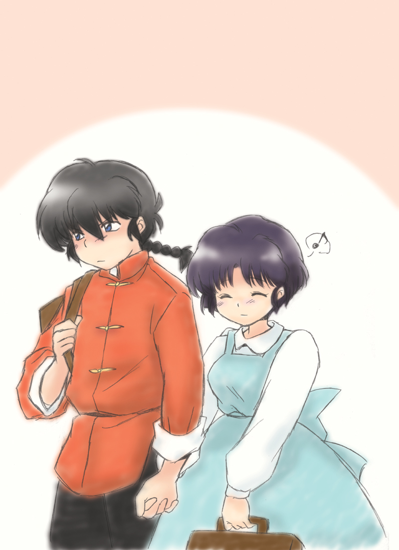 blue_dress, blue_eyes, blue_hair, blush, chinese_clothes, dress, dress_shirt, hand_holding
