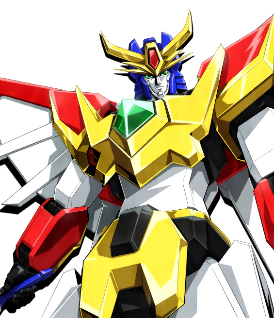 ma-shin, mecha, raijin-oo, simple_background, solo, sword, weapon, zettai_muteki_raijin-oo
