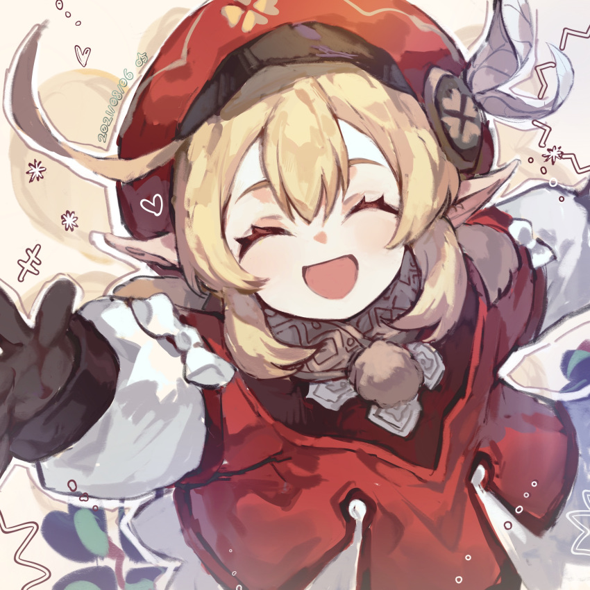 1girl, :d, ^_^, ^o^, ahoge, bangs, brown_gloves, brown_scarf