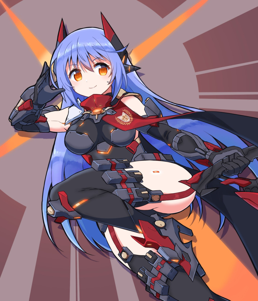 1girl, android, breasts, highres, joints, large_breasts, leotard, long_hair, paskmel, poppi_(xenoblade), poppi_qtpi_(xenoblade), purple_hair, red_eyes, robot_joints, scarf, solo, xenoblade_chronicles_(series), xenoblade_chronicles_2