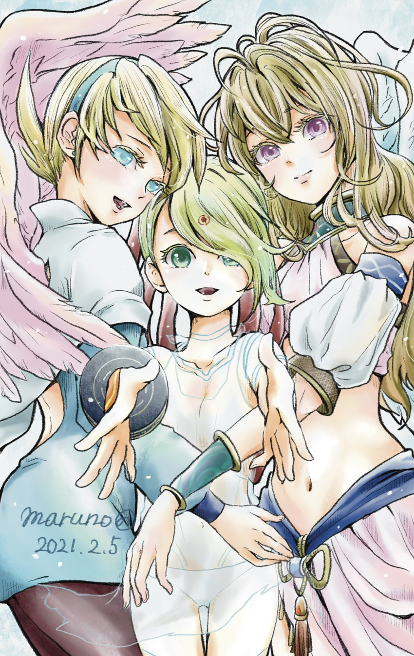 3girls, breasts, breath_of_fire, breath_of_fire_6, breath_of_fire_iv, breath_of_fire_v, highres, long_hair