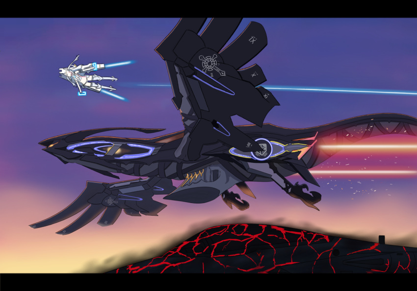 1girl, aircraft, airplane, dragon, f-15_eagle, fairy_knight_lancelot_(fate), fate/grand_order, fate_(series)