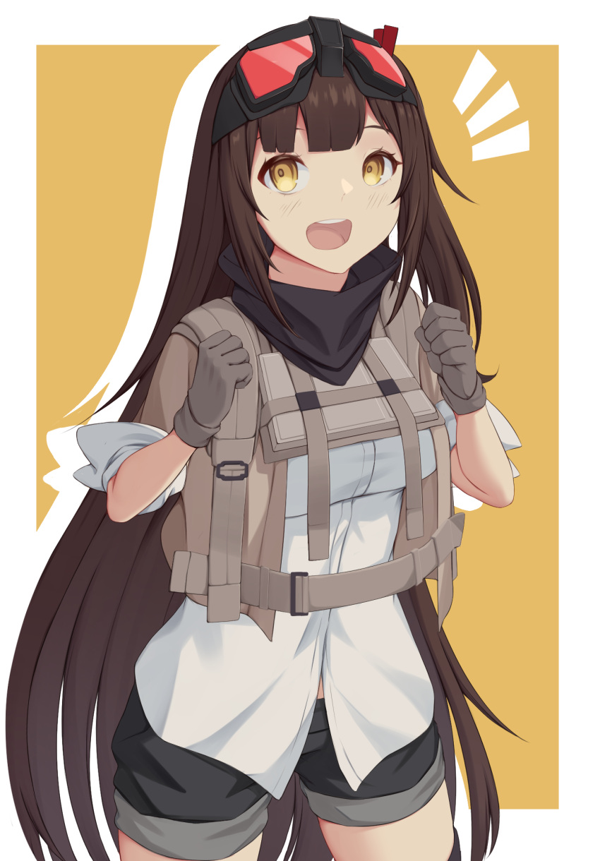 1girl, act_(xadachit), brown_hair, girls_frontline, girls_frontline_2:_exilium, gloves, goggles, goggles_on_head