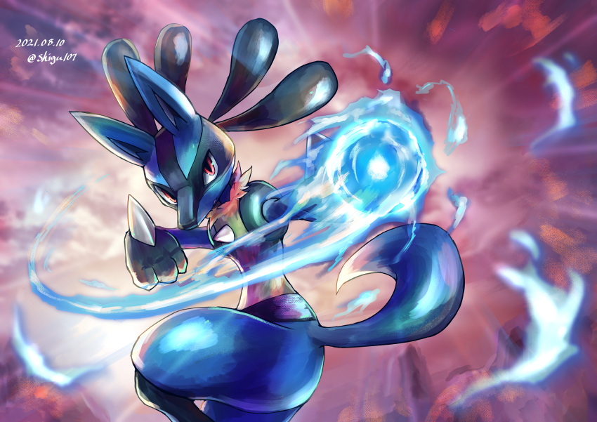 commentary_request, dated, energy, energy_ball, furry, gen_4_pokemon, highres, leg_up