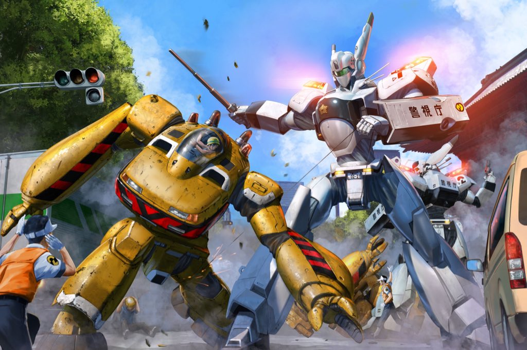 3boys, av-98_ingram, baton, buchi_holes, canopy, clenched_hand, glowing, ground_vehicle