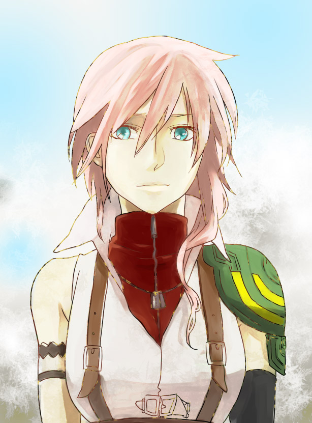 final_fantasy, final_fantasy_xiii, kuratsue, lightning_(ff13), lightning_farron, long_hair, pink_hair, sleeveless, sleeveless_turtleneck, turtleneck
