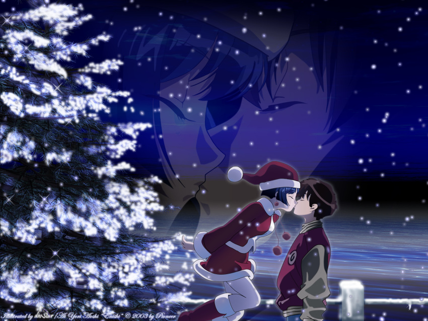 ai_yori_aoshi, christmas, hanabishi_kaoru, kiss, sakuraba_aoi