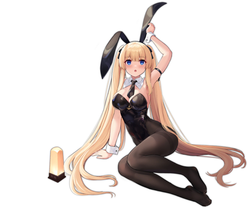 1girl, allenes, animal_ears, ardent_(azur_lane), ardent_(master_ardent)_(azur_lane), arm_strap, arm_support, arm_up