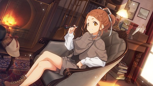 22/7, blush, brown_eyes, brown_hair, dress, kono_miyako, short_hair