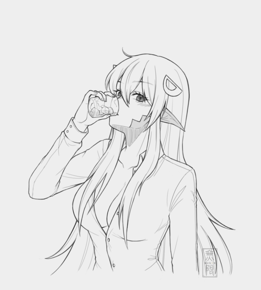 1girl, artist_name, blush, breasts, collarbone, commission, commissioner_upload, cup