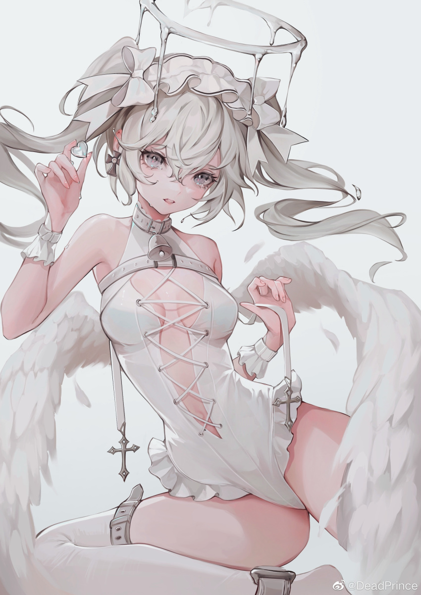 1girl, absurdres, bangs, bare_shoulders, bell, belt, belt_collar, breasts