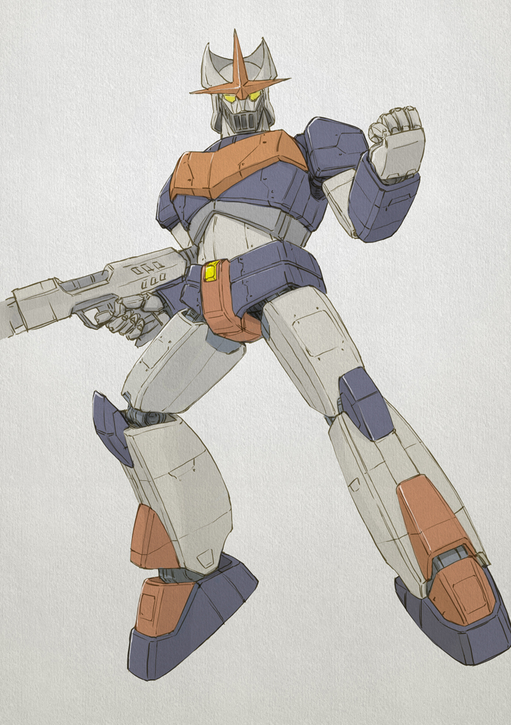 clenched_hand, facing_viewer, full_body, govarian, gun, holding, holding_gun, holding_weapon
