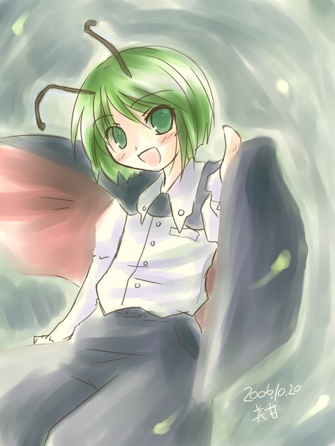 antenna, cape, fireflies, mikamo_nekotani, touhou, wriggle_nightbug