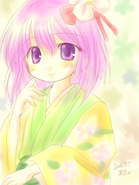 hieda_no_akyu, hieda_no_akyuu, japanese_clothes, mikamo_nekotani, purple_hair, touhou, violet_eyes