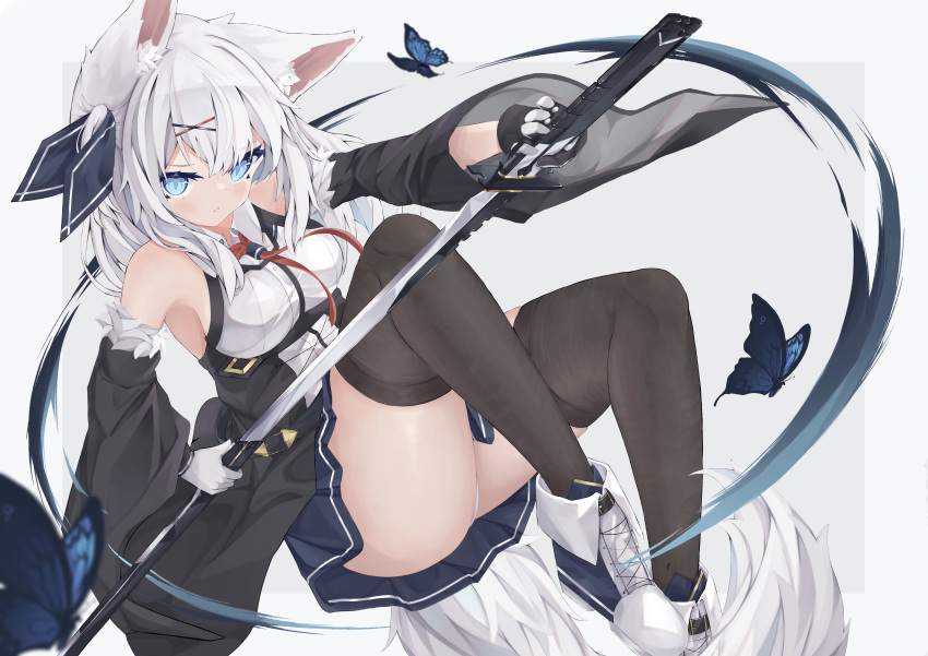 1girl, absurdres, animal, animal_ear_fluff, animal_ears, ass, bangs, bare_shoulders