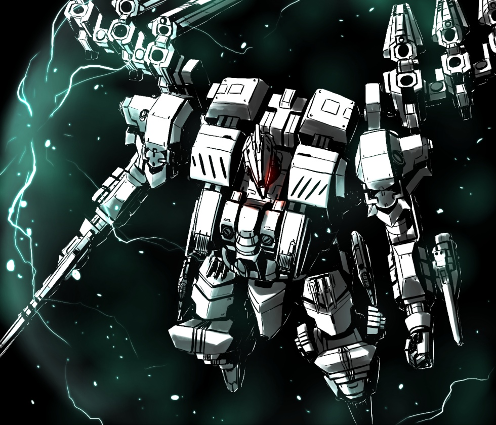 armored_core, armored_core_4, gun, laser_blade, laser_cannon, mecha, noblesse_oblige, rifle