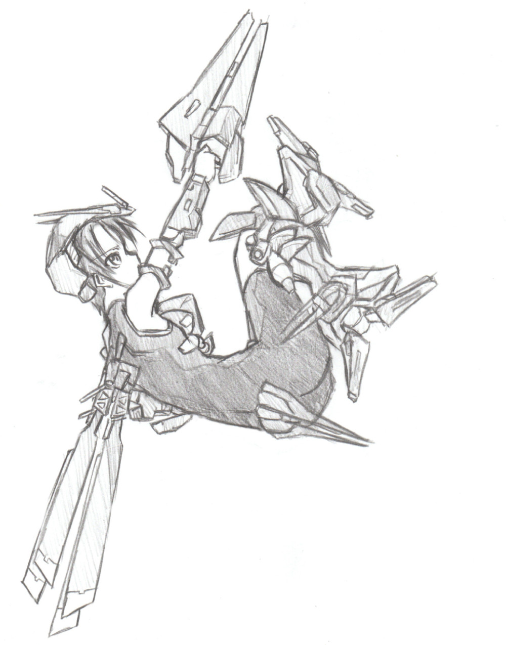 armored_core, armored_core:_for_answer, armored_core_4, distort, gun, machine_gun, mecha_musume, monochrome