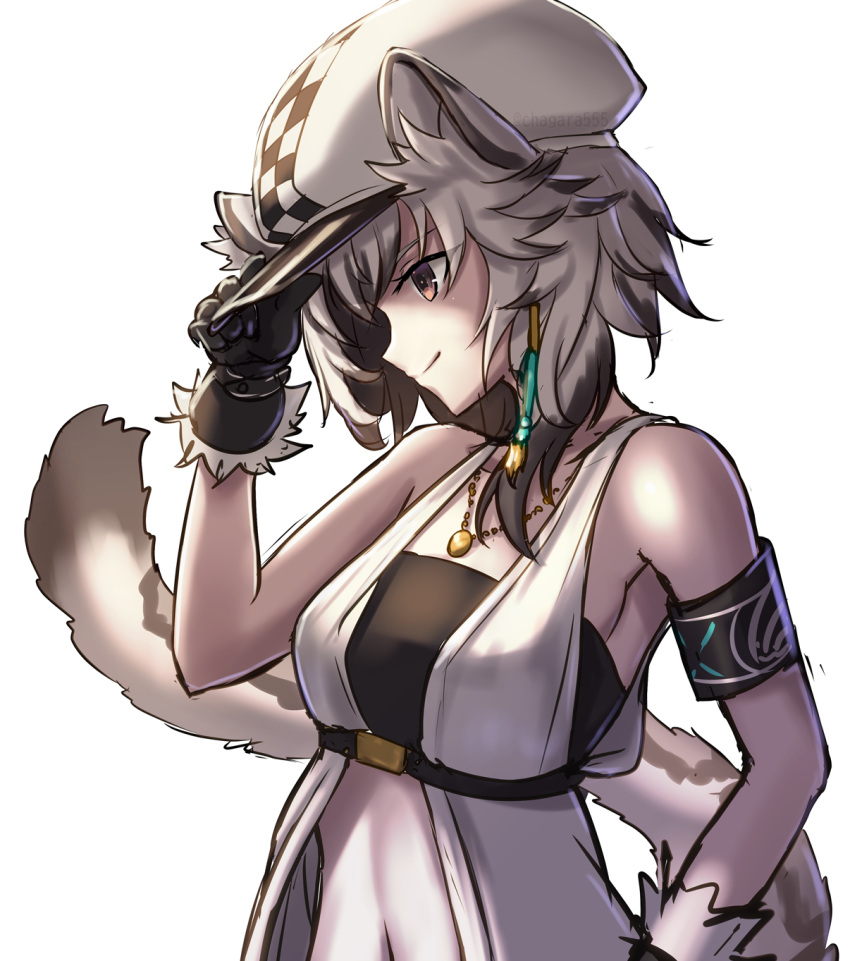 1girl, animal_ear_fluff, animal_ears, arknights, armband, armpits, bangs, bare_shoulders