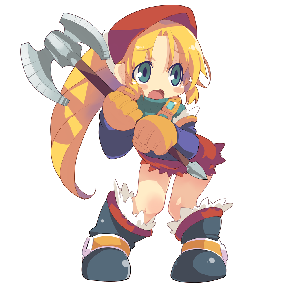 blonde_hair, boots, duplicate, headdress, long_hair, meythia, saga, saga_frontier_2