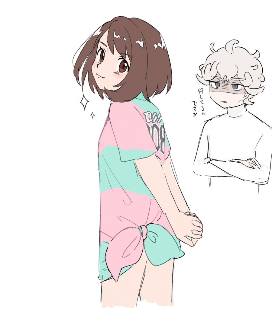 1boy, 1girl, arms_behind_back, banana_jirou, bangs, bede_(pokemon), bede_(pokemon)_(cosplay), blush