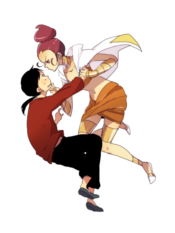 crossover, futari_wa_pretty_cure, hair_up, heartcatch_precure!, heartcatch_pretty_cure!, mama_wa_shougaku_yonensei, midriff, ponytail