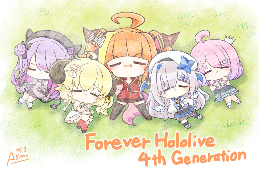 ahoge, amane_kanata, angel_wings, animal_ears, artist_name, asimo953, blonde_hair, blue_hair