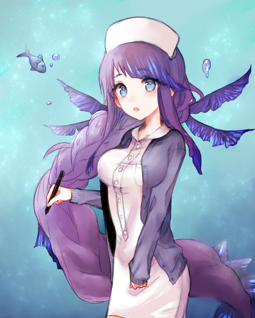 1girl, :o, ayana_(30715568), bangs, blue_eyes, blue_hair, blue_jacket, braid
