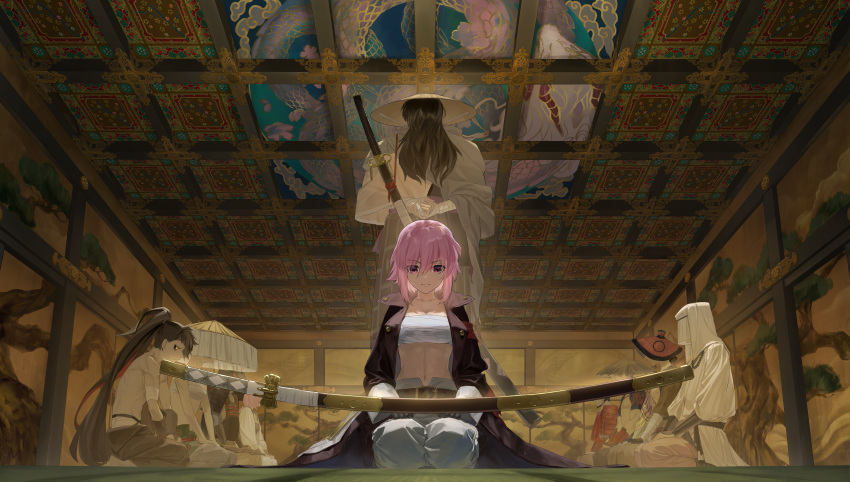 1boy, 1girl, absurdres, alchemy_stars, ambiguous_gender, architecture, armband, armor