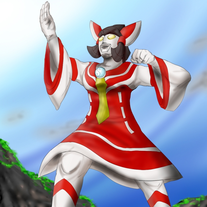 cosplay, crossover, giantess, hakurei_reimu, parody, rukumaji_(pixiv), touhou, ultra_series, ultraman