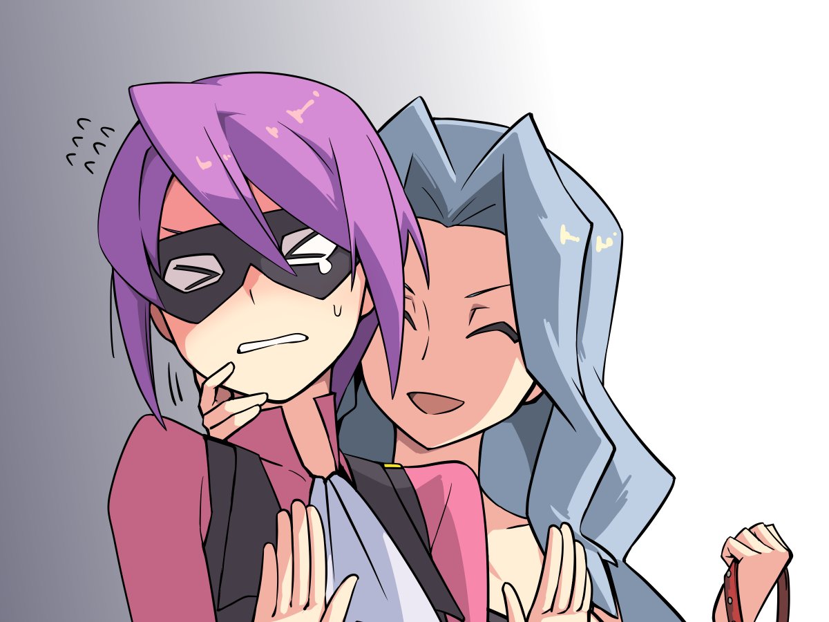 >_<, 1boy, 1girl, ascot, bangs, closed_eyes, collarbone, commentary_request