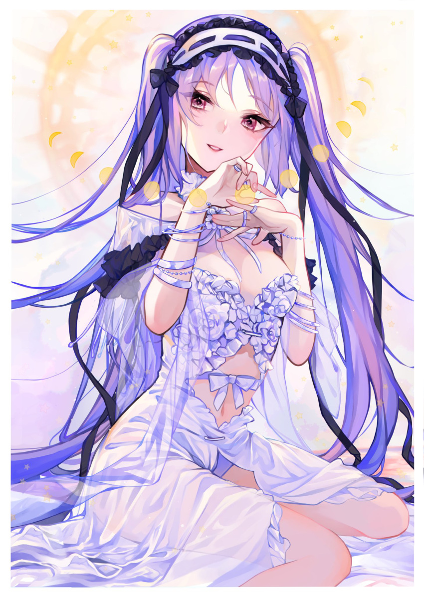 1girl, bangs, bare_shoulders, blush, breasts, collarbone, dress, fate/hollow_ataraxia