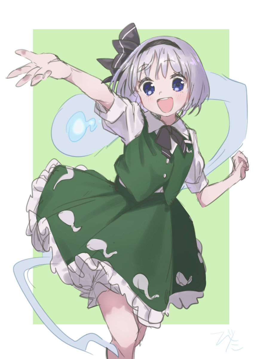 1girl, :d, absurdres, bangs, bitan_san, black_bow, black_neckwear, blue_eyes