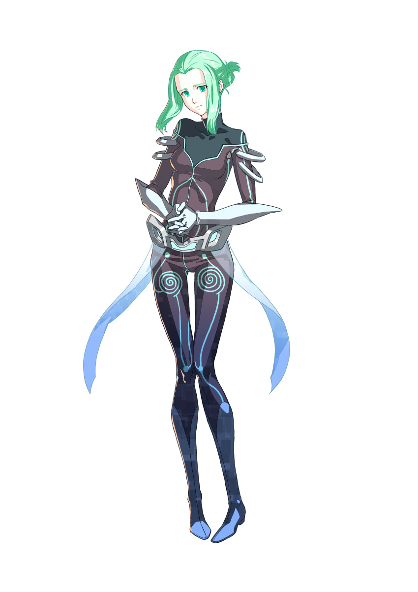 absurdres, bodysuit, green_eyes, green_hair, highres, infinite_space, kira, kira_(infinite_space)