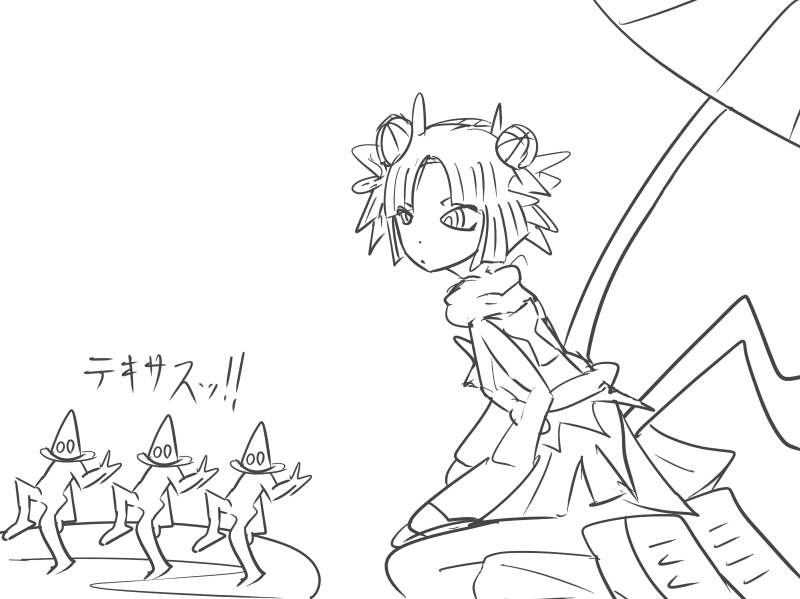 battle_fantasia, cat_tail, cat_woman_waitress, coyori, kimono, parasol, poster_girl, umbrella