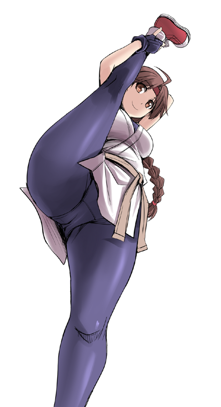 1girl, ahoge, bangs, braid, brown_eyes, brown_hair, closed_mouth, commentary_request