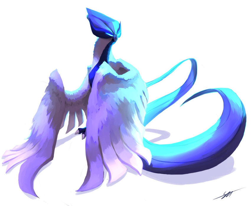 bird, blue_eyes, commentary, english_commentary, galarian_articuno, galarian_form, gen_8_pokemon, glowing