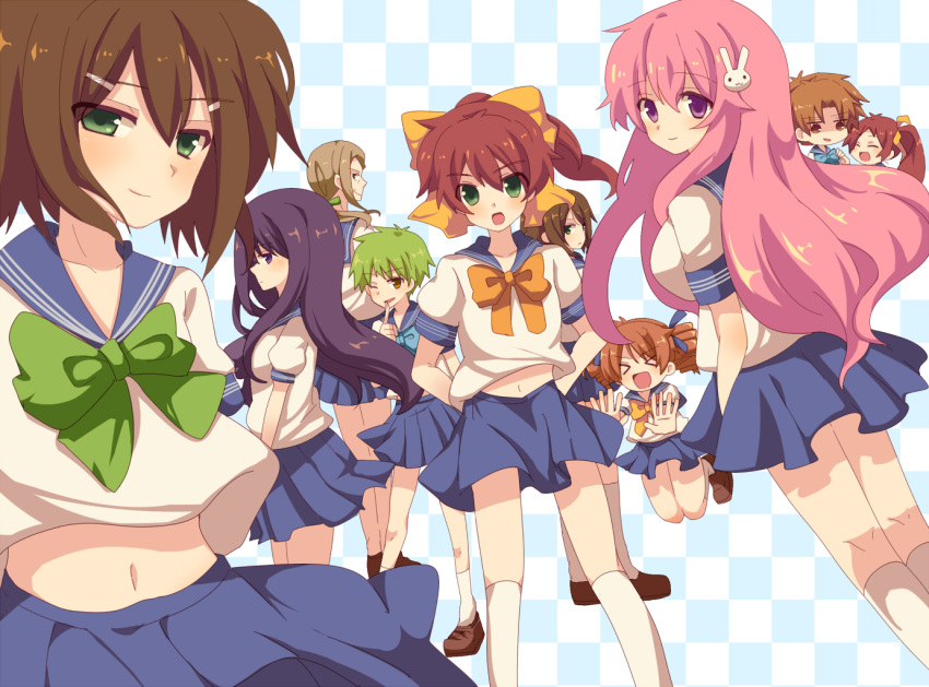 crossdressinging, himeji_mizuki, hizuno, kinoshita_hideyoshi, kinoshita_yuuko, kirishima_shouko, kudou_aiko, school_uniform, serafuku, shimada_hazuki, shimada_minami, shimizu_miharu, todou_kaoru, toudou_kaoru, trap, yoshii_akihisa