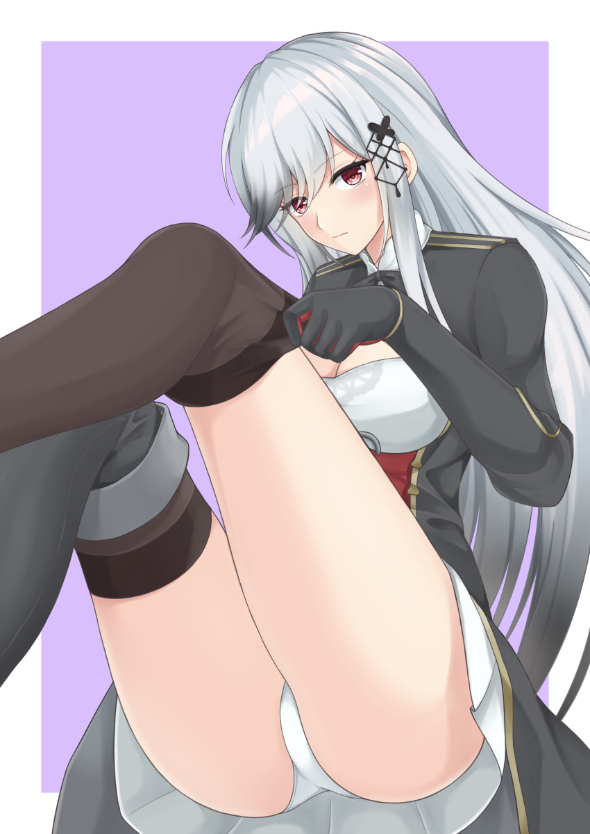1girl, absurdres, ass, azur_lane, black_coat, black_footwear, black_gloves, boots