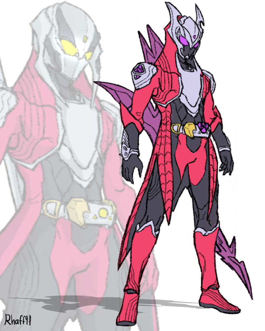 1boy, adapted_costume, alternate_costume, armor, belt, commentary, crossover, dante_(devil_may_cry)
